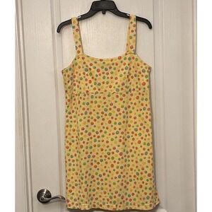 Fresh Produce Yellow Polka Dot Cotton  Tank Dress Beach Vacation  Size Small‎
